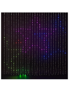 Κουρτινα, 756 Smart Mini Led, 5v Μετασχηματιστης,  Ελεγχος Προγραμματος με Εφαρμογη, Διαφανο Καλωδιο Πλακε, Rgbw Led, Προεκταση Παροχης 5m, 200x200cm, Ip44
