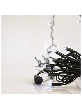 Σειρα, 100 led 5mm, 230v, 3 Επεκτασεις εωσ 9 Σετ, Πρασινο Καουτσουκ Καλωδιο, 90 Λευκa + 10 Λευκα Flash Led, ana 10cm, Προεκταση Παροχης 1,5m, Ιρ65