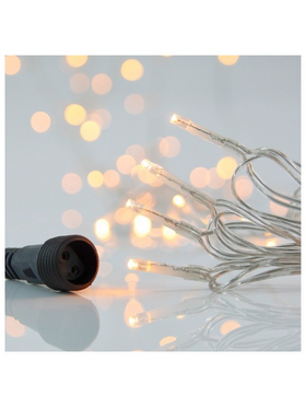 Σειρα, 700 led 3mm, 31v Μετασχηματιστη, 4 Επεκτασεις ωσ 2 Σετ,  Διαφανο pvc Καλωδιο, Θερμο Λευκο Led, ανα 5cm, Προεκταση Παροχης 3m, Ιρ44 (Roll Pack)