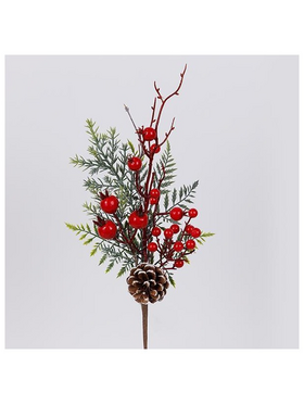 Κλαδι με Berry, Κουκουναρι και Κλαδι Ελατου, 46cm