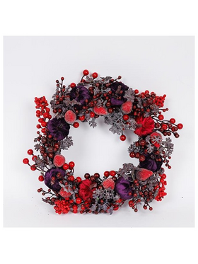 Στεφανι, με Μπορντο και Σκουρο μωβ Κολοκυθες, 45cm