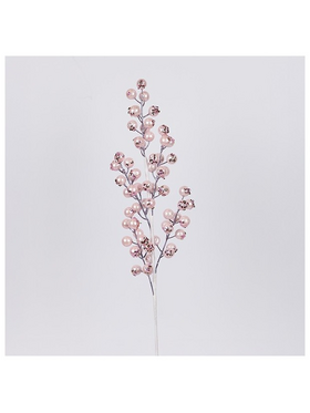 Κλαδι με ροζ Περλε Berry, 58cm
