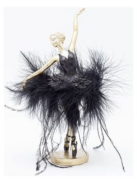 Μπαλαρινα Χορευτρια Πολυρεζιν, με Μαυρο Φορεμα, 13x13x21.5