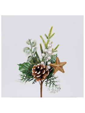 Πικακι με Λευκα Berries και Χρυσο Αστερακι, 26cm