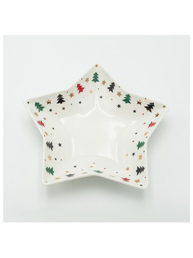 Πιατελα Αστερακι με Χρωματιστα Δεντρακια, 25cm