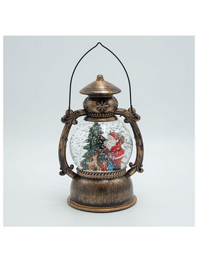 Φαναρι με Αγιο Βασιλη, με Νερο στο Εσωτερικο, Φωτιζομενο, Μπαταριας, Timer, 14x11x20.50cm