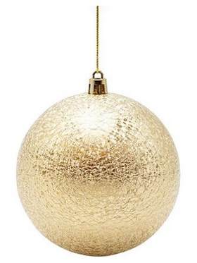 Πλαστικη Μπαλα, Χρυσο με οψη Σατεν, σετ 6τμχ, 10cm