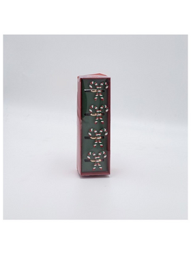 Δαχτυλιδια Πετσετας, Μεταλλικα, Candy Cane, σετ 4τμχ, 3.2x3.5x4.5cm