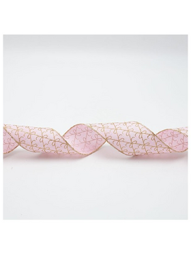 Κορδελα ροζ με Σαμπανι Φιογκακια, 914x6.3cm
