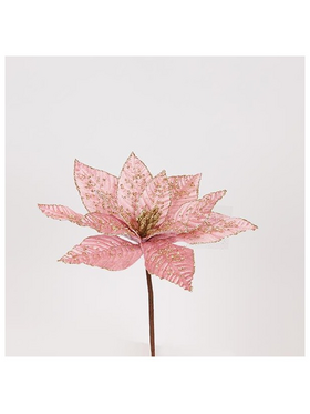 Λουλουδι Ροζ, με Σαμπανι Χαντρες, 27x15cm