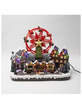 Χριστουγεννιατικη Πλατεια, με Ροδα, με Μετασχηματιστη, 40x21x31cm