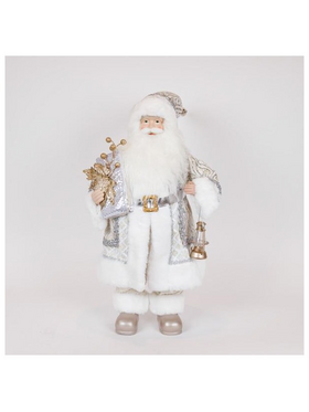 Αγιος Βασιλης, Ασημι Χρυσο, με Φαναρακι, 60cm