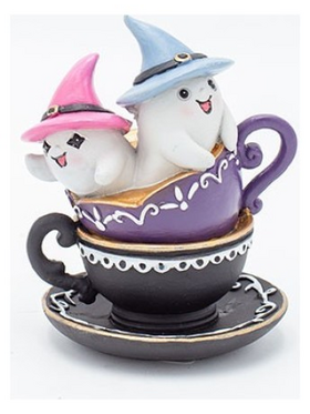 Φαντασματακια με ροζ και Γαλαζιο Καπελακι, σε Φλυτζανακια, Halloween, 8.7x7.8x10.8cm