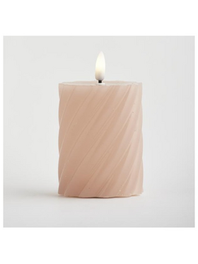 Κερι Μπαταριας με  Φλογα, Ροζ, με Χρονοδιακοπτη,  7x12cm