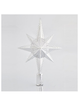 Κορυφη Δεντρου Πλαστικη, Ασημι Γυαλιστερη, 30cm