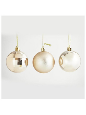 Μπαλα Πλαστικη, σετ 24τμχ, 8 tmx mat  Χρυσο , 8 τμχ Χρυσο, 8 τμχ Μπαλα Ντισκο Χρυση, 6cm