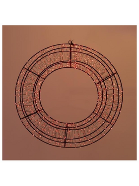 Στεφανι 38cm, 720 Led, 12v Μετασχηματιστη, Timer, Μαυρος Μεταλλικος Σκελετος, Μαυρο Χαλκινο Καλωδιο, Κοκκινο Led, Προεκταση Παροχης 5m, Ip44