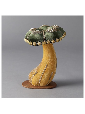 Βελουδινο Μανιταρι, Πρασινο, με Γκλιτερ, 15x15x23cm