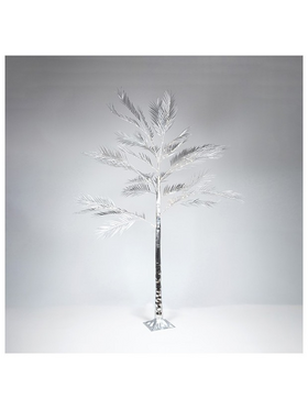 Ασημι Δεντρο Φτερη 1,8m,  Μετασχηματιστης, 140 Θερμα Λευκα Mini Led, Προεκταση Παροχης 3m, Ip44