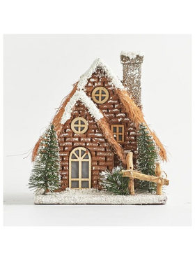 Σπιτακι Φωτιζομενο, Καφε, Μπαταριας, 22,5x18x24,5cm