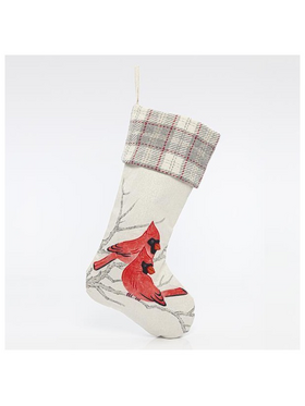 Καλτσα Λευκη, με Κοκκινα Πουλακια, 27x54cm