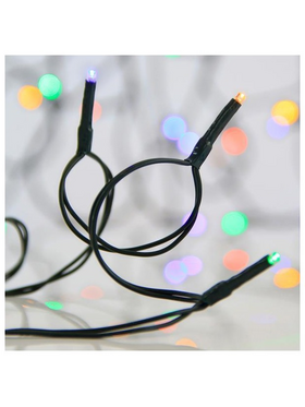 Σειρα, 100 led 3mm, 31v Μετασχηματιστη, 4 Επεκτασεις Μεχρι 3 Σετ, Πρασινο pvc Καλωδιο, Πολυχρωμο Led, ανα 10cm, Προεκταση Παροχης 3m, Ip44