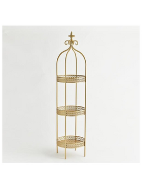 Κλουβι, με Τρια Επιπεδα, Μεταλλικο, Χρυσο, 23x21,5x91cm