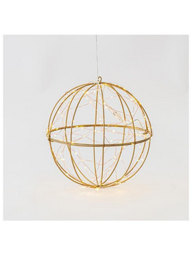 Μεταλλικη Μπαλα, Φωτιζομενη, 120 Θερμα Λευκα Led, με Μετασχηματιστη, Χαλκου, 500cm Προεκταση Παροχης, 30cm, Ip44