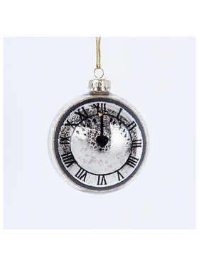 Γυαλινη Μπαλα, Σαμπανι, με Σχεδιο Ρολοι, σετ 4τμχ, 10cm