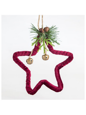 Αστερι Βελουδινο Κοκκινο, 17x18,5x3cm