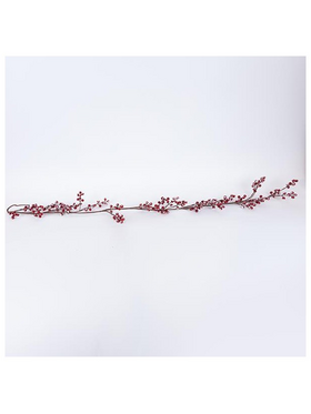 Κλαδα με Κοκκινα Χιονισμενα Berries, 166cm