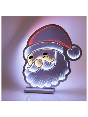 Αγιος Βασιλης σε Σχημα Φεγγαριου 43x1,5x40cm, Διακοσμητικο Σχεδιο Καθρεφτης με led Ταινια, Μετασχηματιστη, 231 Led, Πολυχρωμο Led, Προεκταση Παροχης 3m, Ip20