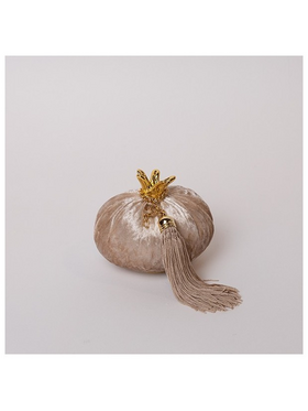 Ροδι, Βελουδινο, Σαμπανι, με Χρυσες Λεπτομερειες, 10cm