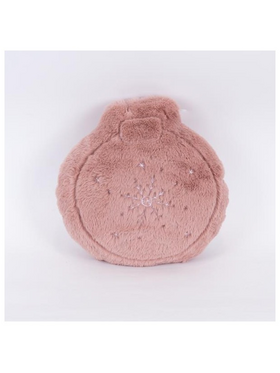 Μαξιλαρι Χριστουγεννιατικη Μπαλα, ροζ Γουνινο με Χιονονιφαδα, 32x34cm