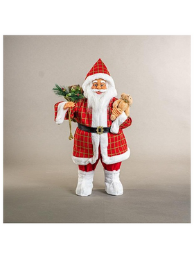 Αγιος Βασιλης Κοκκινος, με Λευκο Γουνακι, 80cm