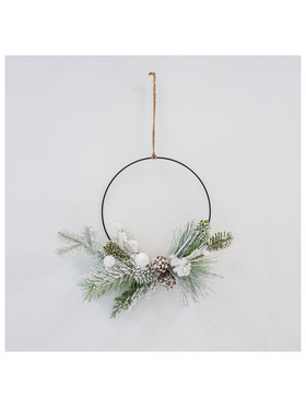 Στεφανακι, με Κρικο και  Λευκα Διακοσμητικα, 40cm