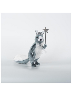 Βελουδινος Σκιουρος με Ραβδακι, Γκρι, 23x24cm