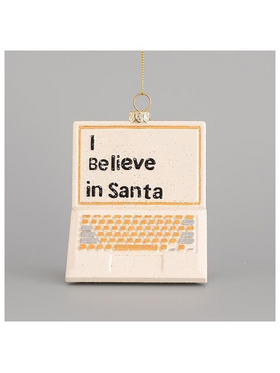 Στολιδι Laptop, Λευκο-Χρυσο, 11,5x8cm