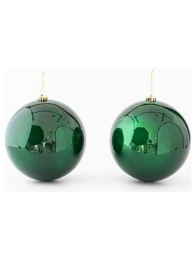 Πλαστικη Μπαλα, Πρασινη, Γυαλιστερη, σετ 2τμχ, 20cm