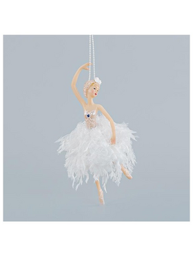 Μπαλαρινα με Λευκα Πουπουλα, Πιρουετα, 18cm