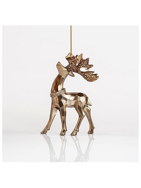 Ταρανδος Ακρυλικος, ματ Καφε, με Glitter, 7x11,6cm