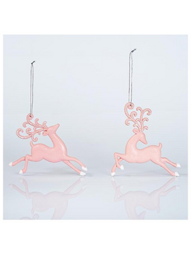 Ταρανδος Ακρυλικος, Ροζ, 2 Σχεδια, 13x12cm