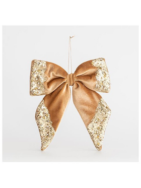 Βελουδινος Φιογκος, Μοκα, με Glitter, 20x20cm