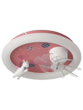 Ανεμιστηρας Οροφης Παιδικος Μονοκερος ροζ 15w με led φωσ 48w και Κοντρολ