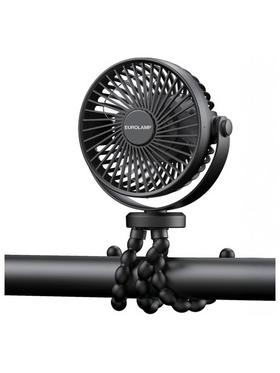 Ανεμιστηρας Γραφειου Μαυρος φ11 3w Ευκαμπτο Τριποδο Επαναφορτιζομενος