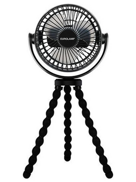 Ανεμιστηρας Γραφειου Μαυρος φ12 5w Ευκαμπτο Τριποδο Επαναφορτιζομενος