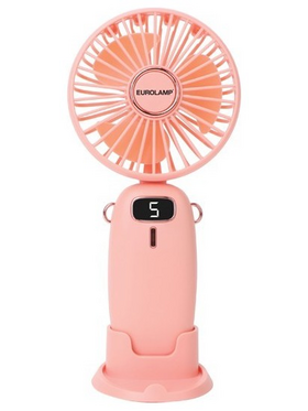 Ανεμιστηρας Χειρος Επαναφορτιζομενος με usb και Βαση Κινητου φ9 ροζ