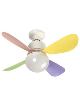 Ανεμιστηρας-Φωτιστικο φ42 με 4 Λευκες και 4 Χρωματιστες Φτερωτες 22w Βιδωτος σε ε27