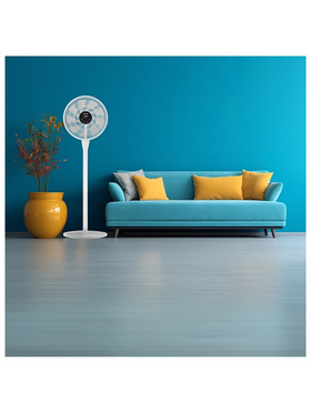 Ανεμιστηρας Ορθοστατης dc Μοτερ φ40 25w Λευκος με Κοντρολ