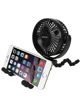 Ανεμιστηρας Γραφειου Μαυρος φ12 5w Ευκαμπτο Τριποδο Επαναφορτιζομενος